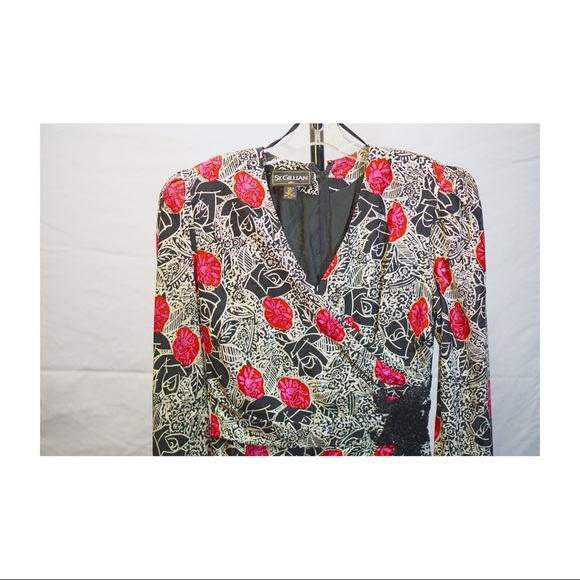 SIZE 4 ST. GILLIAN PINK & BLACK DRESS - Picture 4 of 5